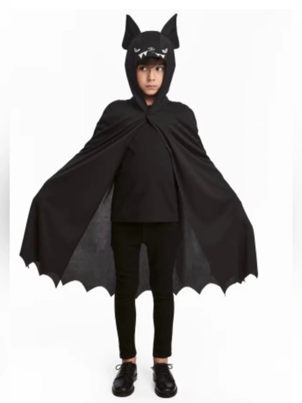 H&M Kids Black Bat / Monster Hooded Cape Costume – Size 6-10Y